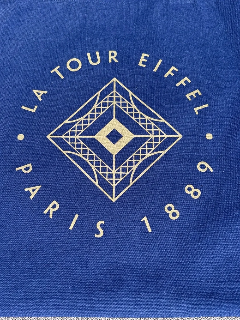 Genuine La Tour Eiffel Paris Navy Canvas Tote Book Bag